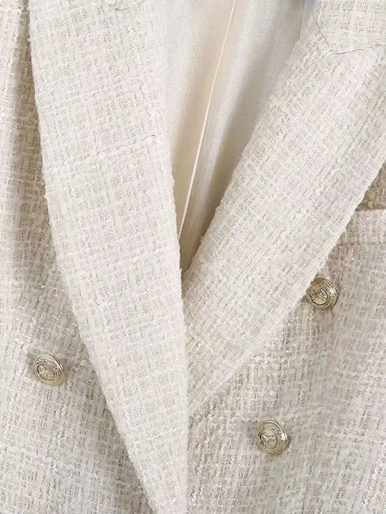 Maivah Classic Woolen Double-Breasted Blazer