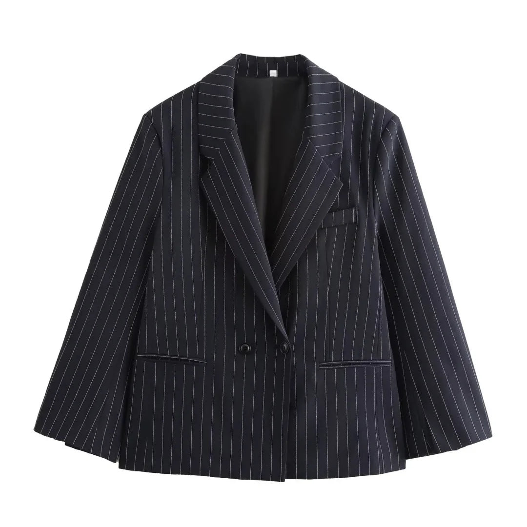 Maivah Nova Stripe Double-Breasted Blazer