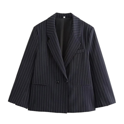 Maivah Nova Stripe Double-Breasted Blazer