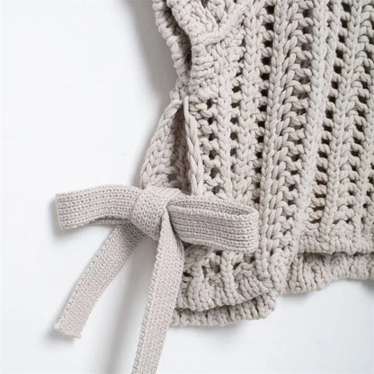 Maivah Hollow Out Knit Pullover Sweater