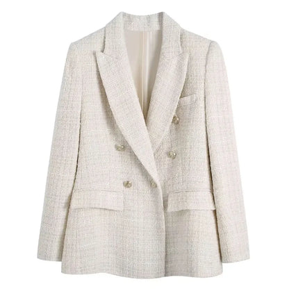 Maivah Classic Woolen Double-Breasted Blazer