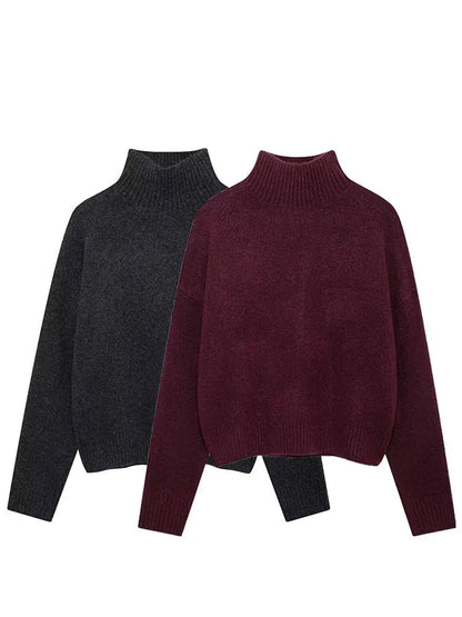 Maivah Vintage Burgundy Turtleneck Sweater