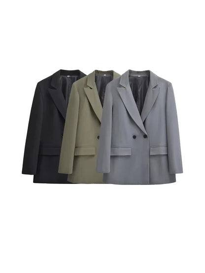 Maivah Women's Double-Breasted Office Blazer