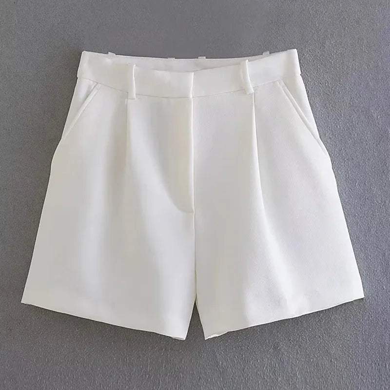 Maivah Pleated High-Waist Casual Shorts