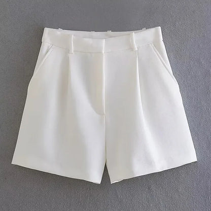 Maivah Pleated High-Waist Casual Shorts