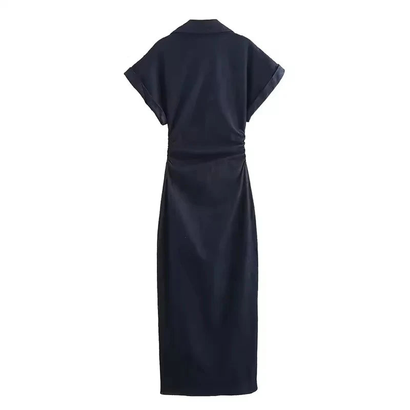Maivah Casual Denim Midi Dress