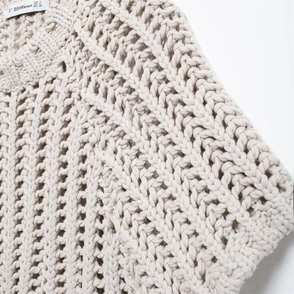 Maivah Hollow Out Knit Pullover Sweater