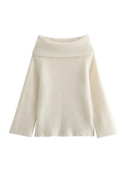 Maivah Slash Neck Off-Shoulder Knit Sweater