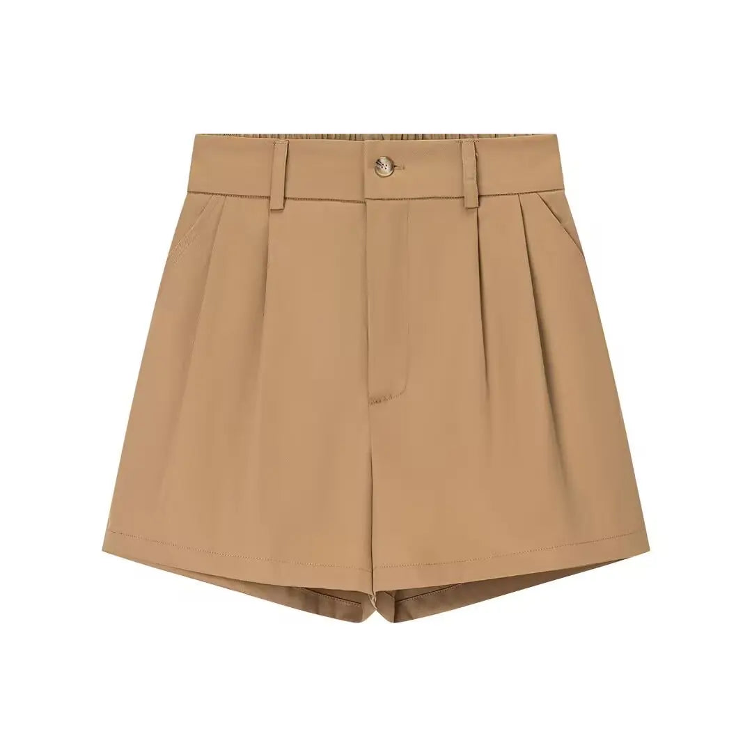 Maivah Solid High-Waist A-Line Casual Shorts