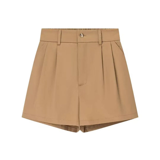 Maivah Solid High-Waist A-Line Casual Shorts