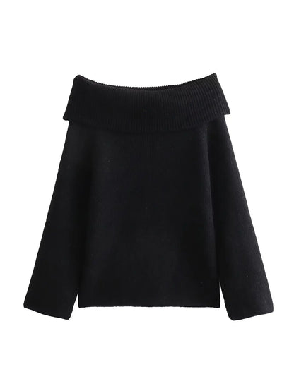 Maivah Slash Neck Off-Shoulder Knit Sweater
