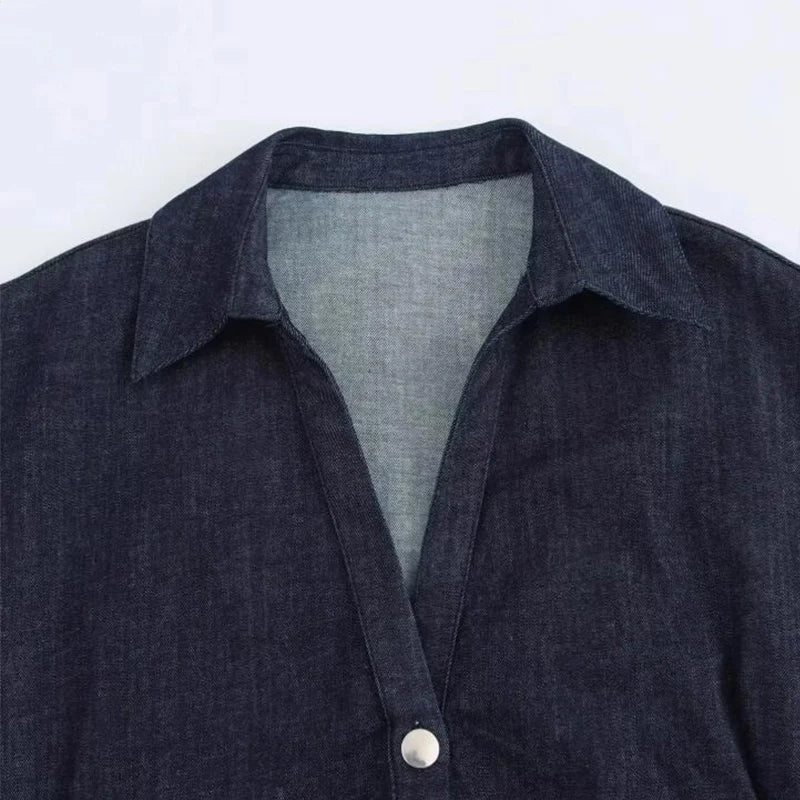 Maivah Casual Denim Midi Dress