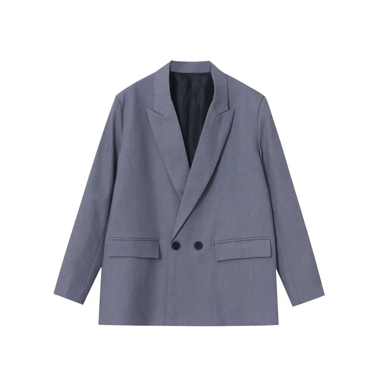 Maivah Solid Loose-Fit Double-Breasted Blazer