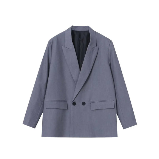 Maivah Solid Loose-Fit Double-Breasted Blazer