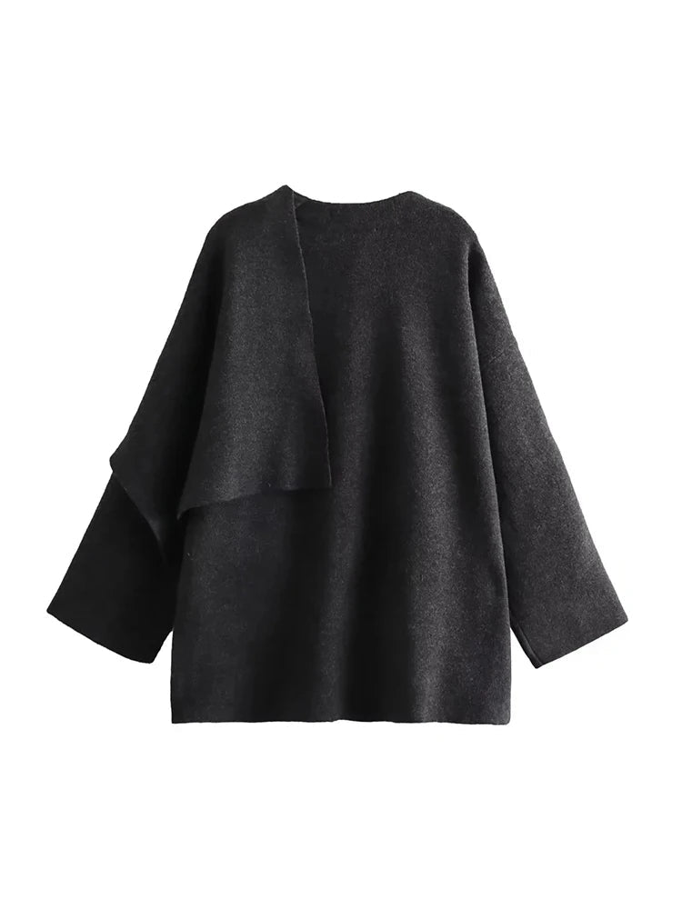 Maivah Elegant Knitted Split Jacket Coat