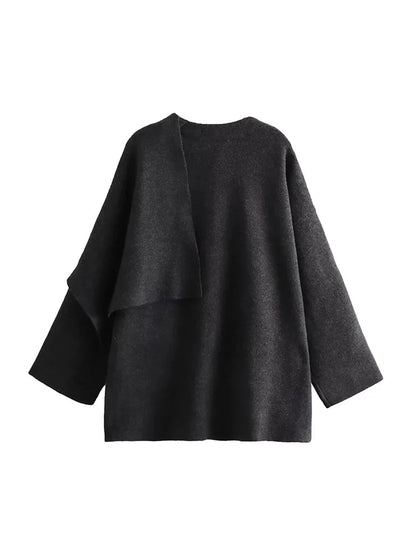 Maivah Elegant Knitted Split Jacket Coat