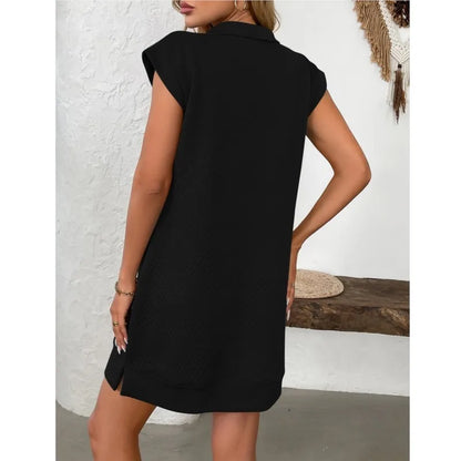 Maivah Lapel Pocket Midi Shift Dress