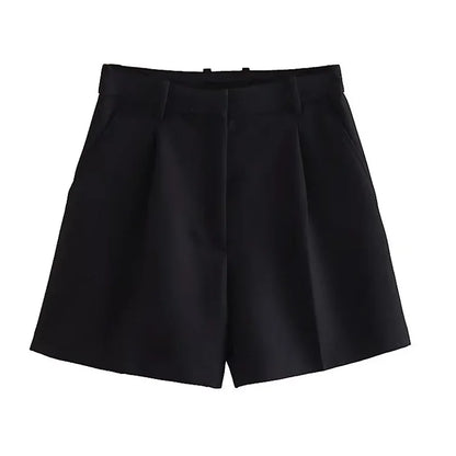 Maivah Pleated High-Waist Casual Shorts