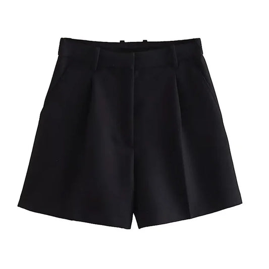 Maivah Pleated High-Waist Casual Shorts
