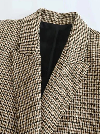 Maivah Plaid Double-Breasted Blazer