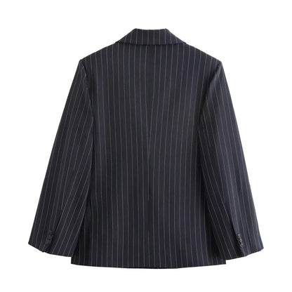 Maivah Nova Stripe Double-Breasted Blazer