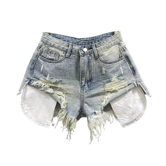Maivah Korean Vintage Ripped Denim Shorts