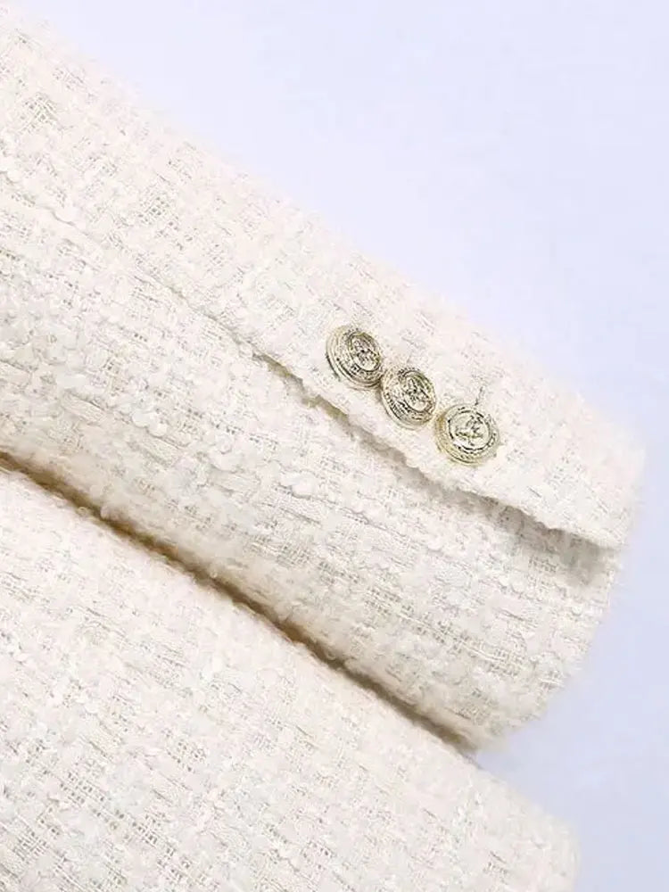 Maivah Classic Woolen Double-Breasted Blazer