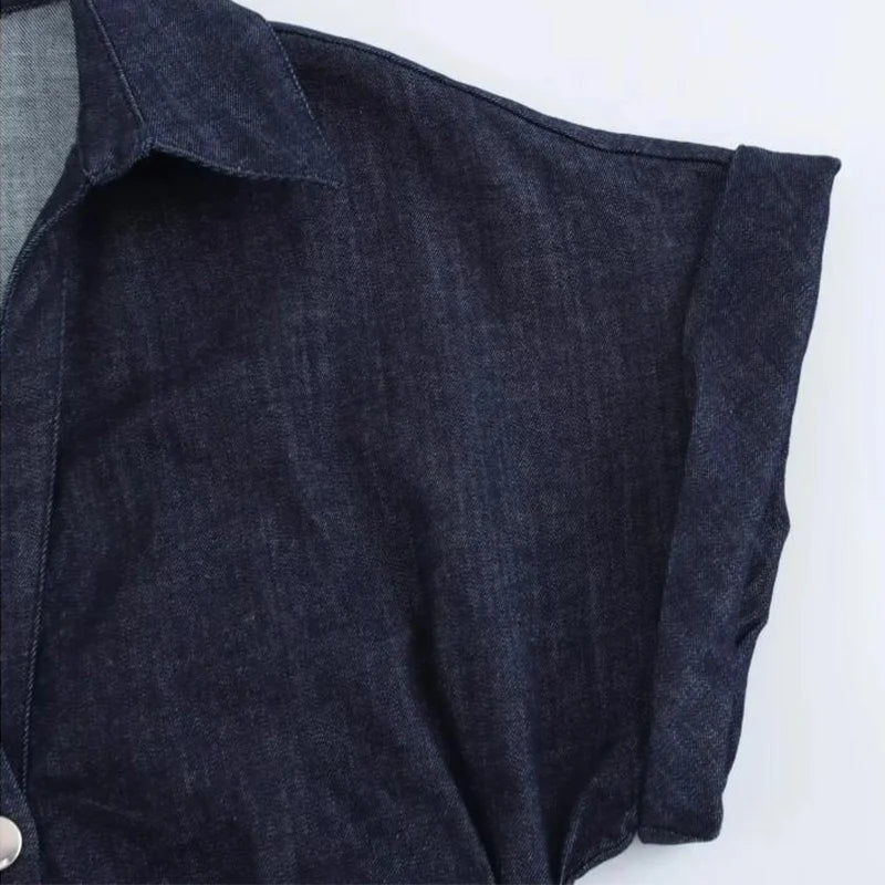 Maivah Casual Denim Midi Dress